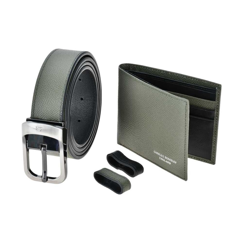 Tumbled Wallet & Tumbled Belt (Silver Buckle) Gift Set